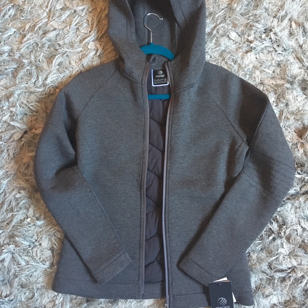 NWT Charcoal Gray MPG Zip Up Hoodie- Medium